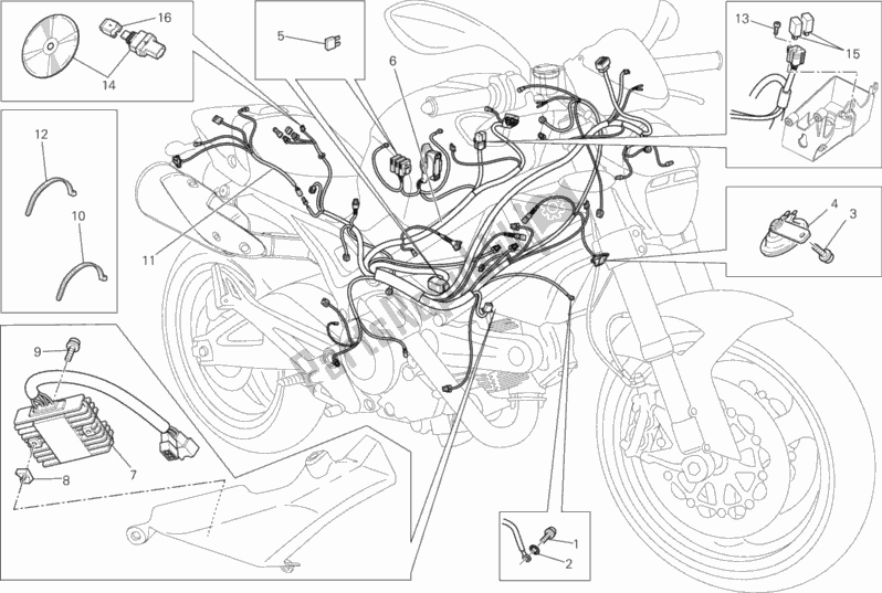 Toutes les pièces pour le Faisceau De Câblage du Ducati Monster 795 ABS Corse Stripe CHN-Thailand 2014